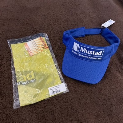 Mustad Hooks Pro Fishing Outdoors Adjustable Visor Hat & Buff (Lot of 2)