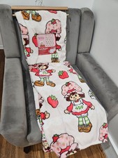Strawberry Shortcake Pink Plush Blanket 60"x90" 100 Polyester NWT