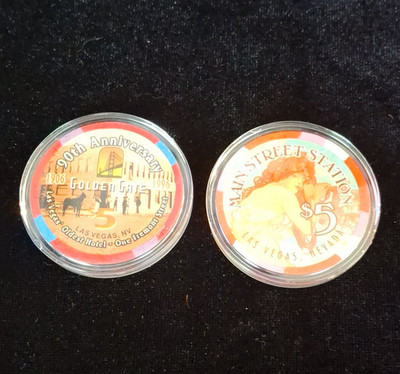 $5 Casino Chip Lot - Las Vegas Golden Gate 90th & Main Street Station
