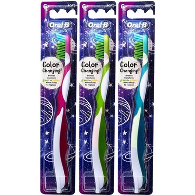 Oral-B Pro-Health Junior 1 Count (Pack of 3), Blue,green,pink,purple