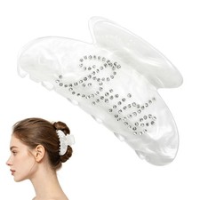 Bride Claw Hair Clip, White Brides Claw Clips Acrylic Hair Clip for Bride To ...
