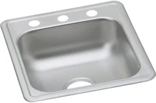 Elkay D11721 Dayton 17" Drop In Single Basin Stainless Steel Bar Sink - 3 Faucet