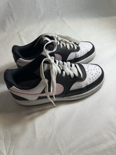 Girls Nike Court Vision Low Sneakers In Black/White/ Baby Pink Size 6 Big Girls 