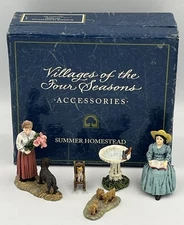 Lang & Wise Folk Art Villages Summer Homestead Accessory Set 1997 Vintage 6 Of 7