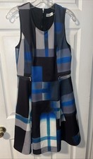 Calvin Klein Colorblock Retro Sleeveless Classic Dress Size 8
