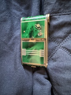 Antique Compact with Music Box Lipstick and Manicure Set