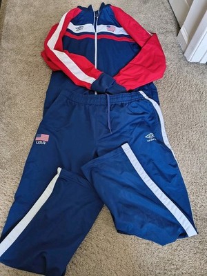 Umbro USA Mens Track Suit Jacket Size Large Pants Size Medium
