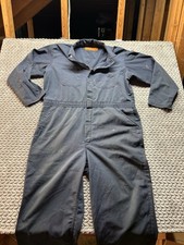 Vintage Red Kap Orange Tag Workwear Coveralls Jumpsuit Mens 46R Navy Blue 80s