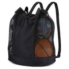 Extra Ball Bag,Large Mesh Equipment Bag Black, Soccer Ball Bag with Adjustabl...