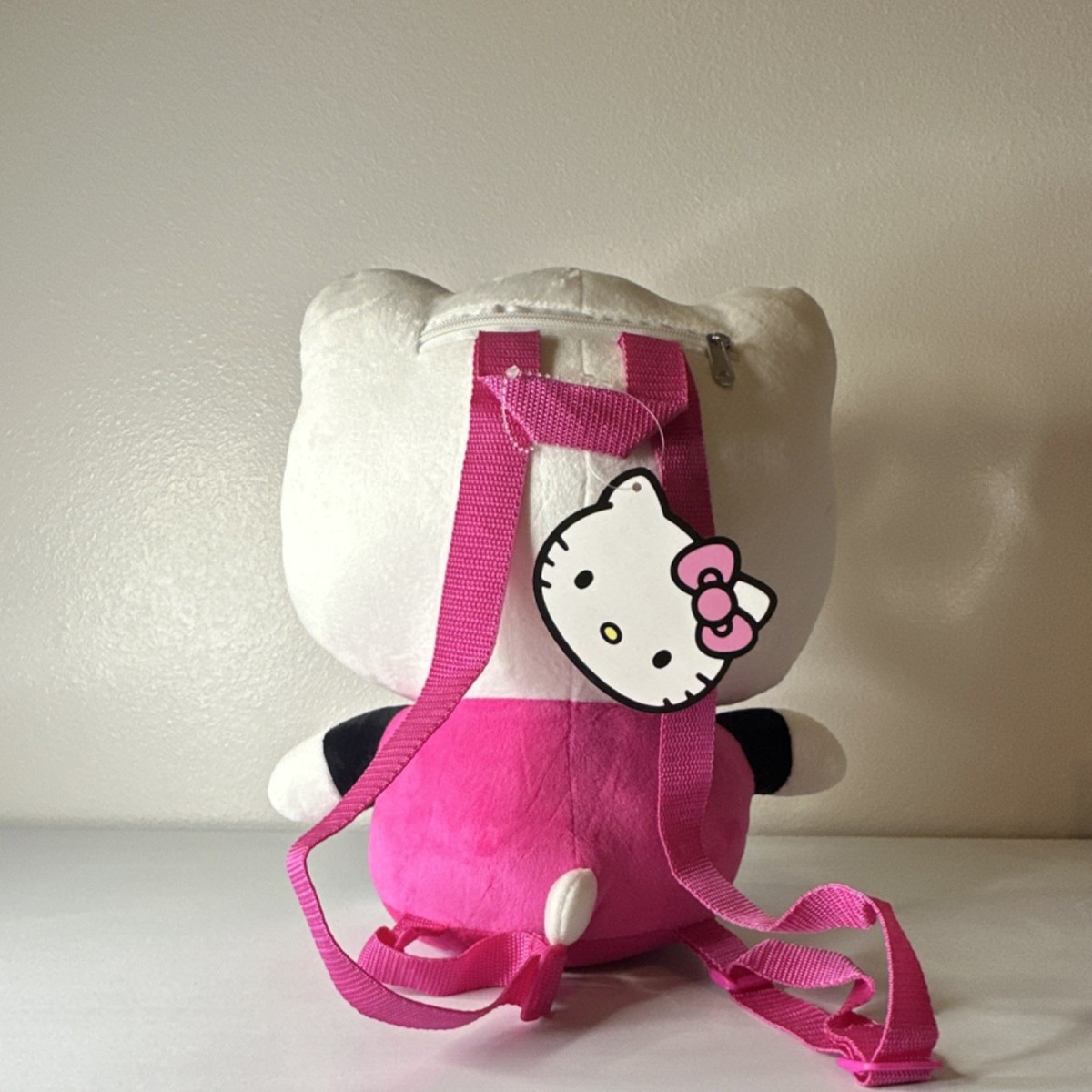Sanrio Hello Kitty Plush Backpack Adjustable Pink Straps 