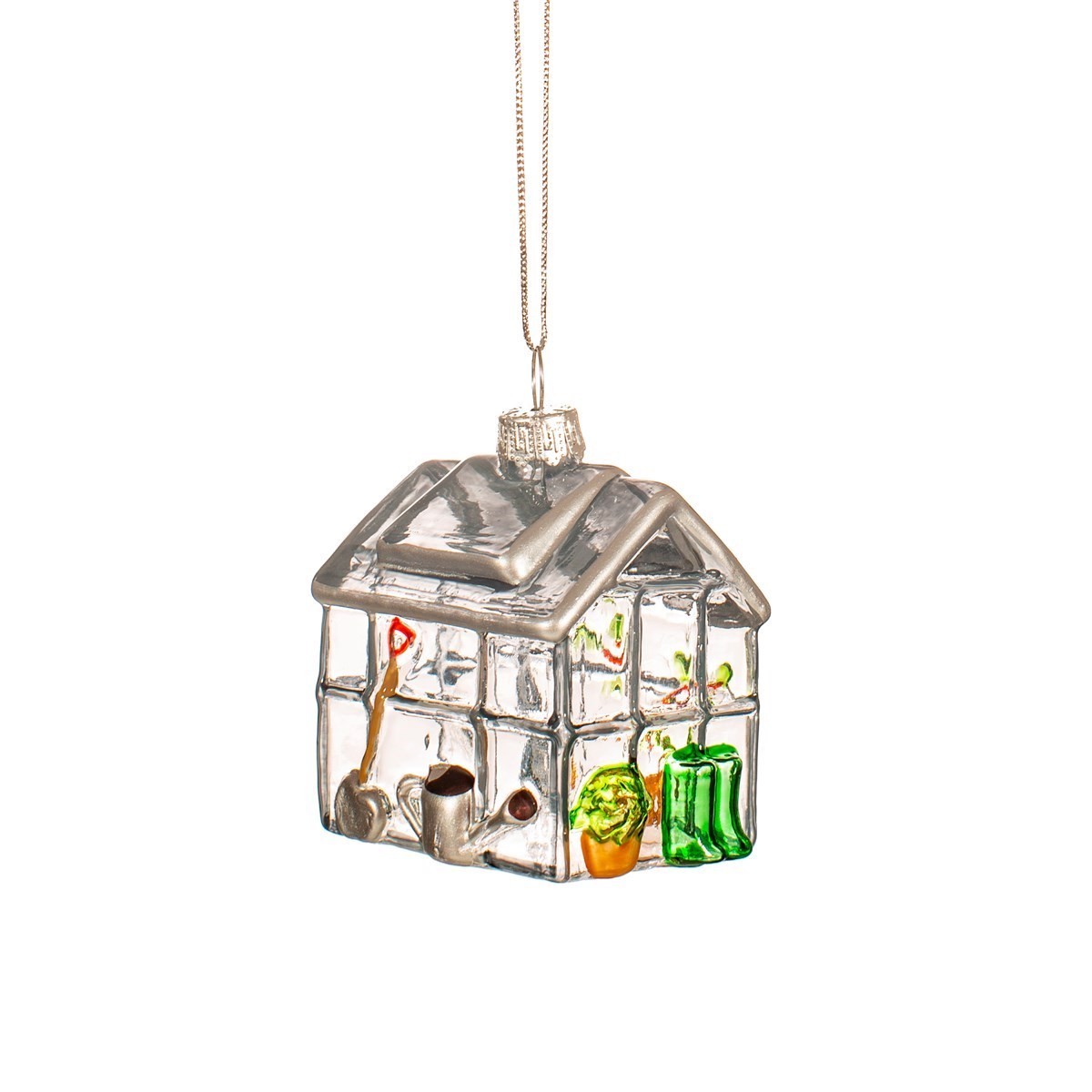Sass & Belle Miniature Glass Greenhouse Christmas Tree Decoration with Twine