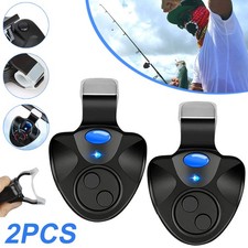 2X Fishing Bite Alarm Electronic LED Indicator Clip On Fishing Bell Sound Alarm