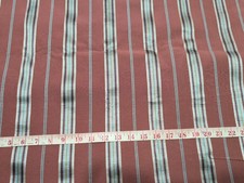 Vintage Burgundy silver and teal striped upholstery fabric 2.5yd X 54"
