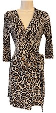 Banana Republic Factory Womens Leopard Print Wrap Dress Size XS Classic Office