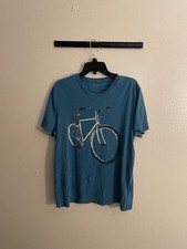 Banana Republic Men's Short Sleeve Crew Neck T-Shirt with Bicycle Print Graphic