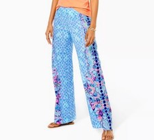 Lilly Pulitzer Bal Harbour Palazzo Pants Hidden Treasure Print Size Large NWT