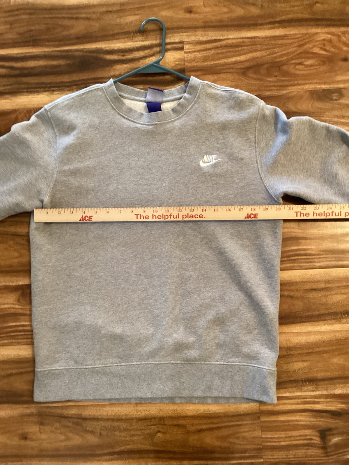 VTG Nike Pullover Gray Sweatshirt Unisex Sz Large White Swoosh  Blue Tag thumbnail 5