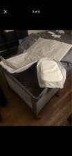 GEGOSEN Portable Foldable Play Yard with Wheels, Gray