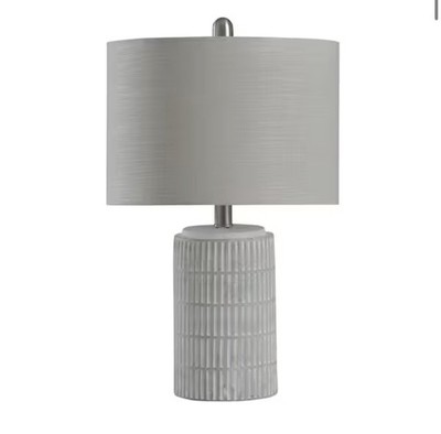Stylecraft 21 in. Distressed Gray/White Table Lamp