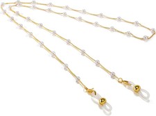 Pearl Eyeglass Chains for Women 18K Gold Plated Sunglasses Eyewear Elegant Strap