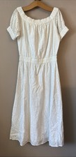 Next Beachwear Beautiful White Embroidered Long Dress - Size 12 Tall