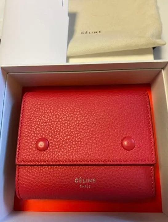 CELINE Small Fobbed Multi-Function Wallet Red Lea… - image 2
