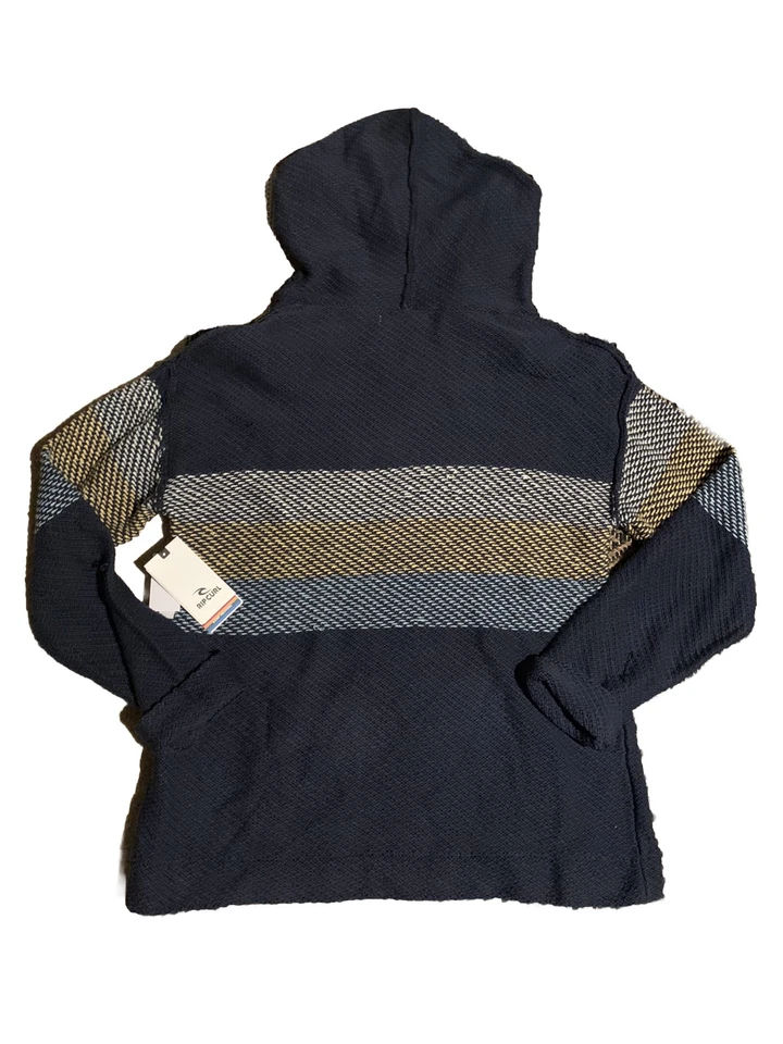 Ripcurl Pullover Poncho Suéter Para Mujer Con Capucha Nuevo S Rayas Azul Marino Foto 4 de 4
