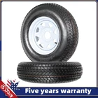 2 Pack ST205/75D14 5 Lug On 4.5" Trailer Tires on Rim 14" Rims Load Range C T