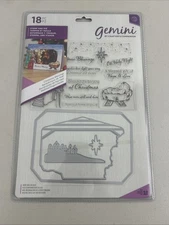 Crafter's Companion Gemini Stamp and Metal Die Set  Christmas Blessings new