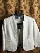 LK Bennett woman  s textured White Blazer Jacket With Faux Pockets UK Size 8