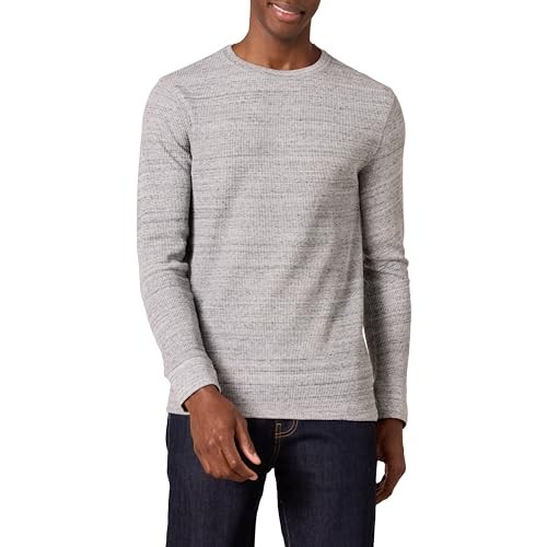 Waffelshirt Herren Langarm L Hellgrau Meliert, Baumwolle, Amazon Essentials-image