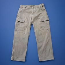 Duluth Trading Pants Mens 35x28 Gray Flex Fire Hose Cargo Utility Work Tag 35x30
