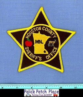 HOUSTON COUNTY SHERIFF Police Shoulder Patch APPLE DEER STAR SHAPE