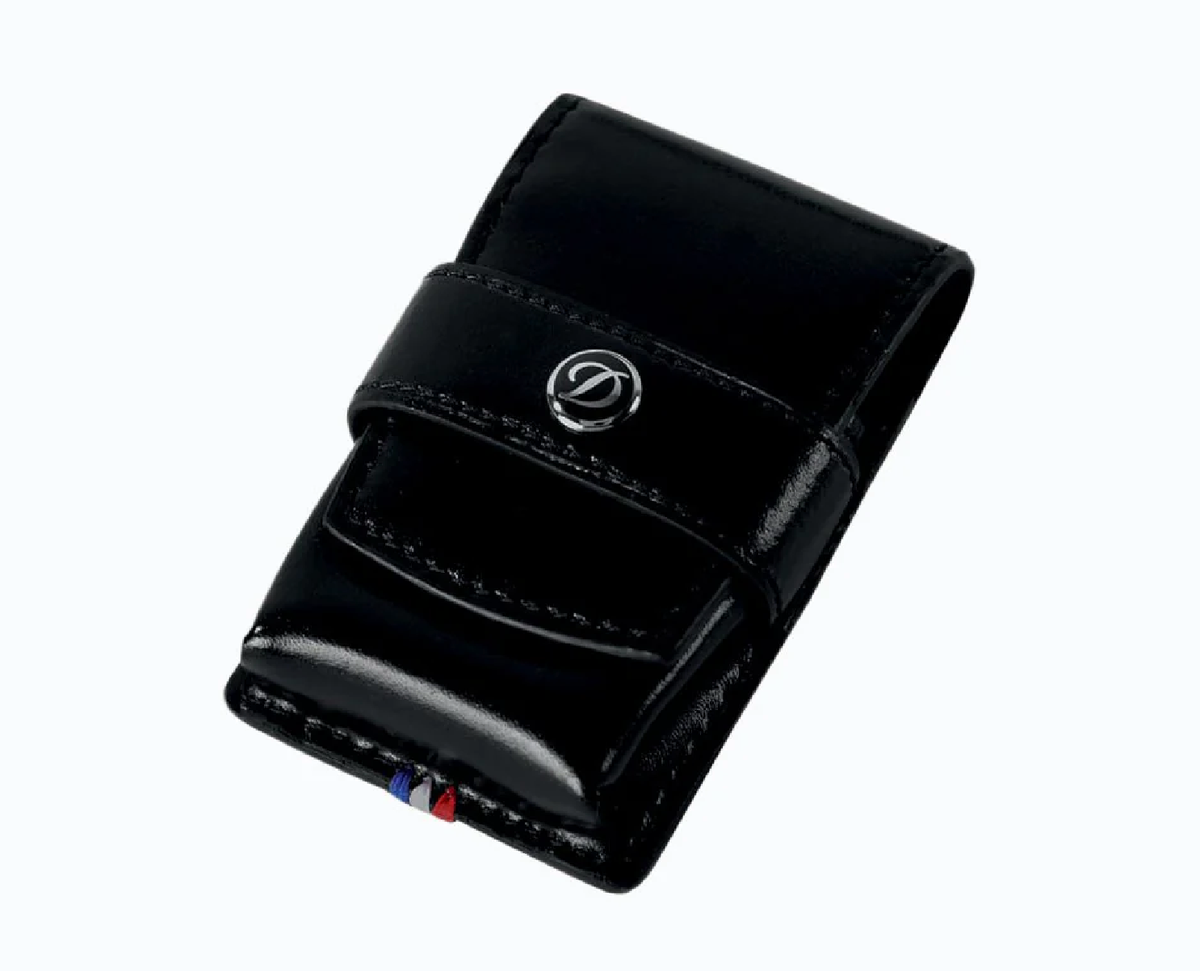 S.T. Dupont Black Leather Line 2 Lighter Case Pouch, 180024, New