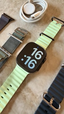 Apple Watch Ultra 49mm Titanium Case. Complete With 4 X Straps