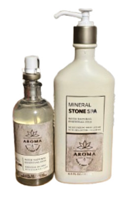 Bath & Body Works 2 Pc MINERAL STONE SPA Essential Mist & Lotion  -  FREE SHIP