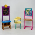 BARBIE School Classroom Accessories Lot Flipcharts Vintage 1990 Desk Chair
