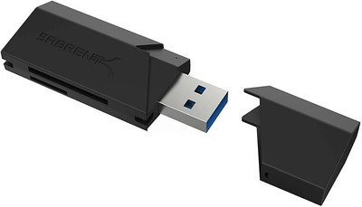 SABRENT SuperSpeed 2 Slot USB 3.0 Flash Memory Card Reader for Windows, Black