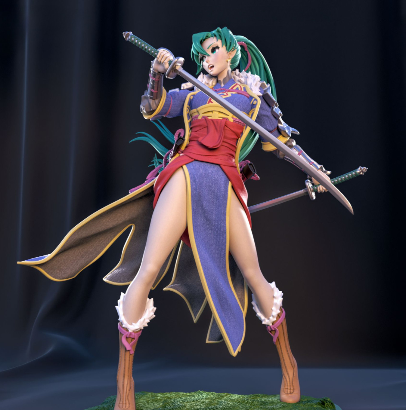 Personnage Fire Emblem Lyn en figurine résine 22,3cm brute à personnaliser
