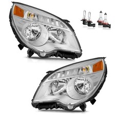Headlights W/Bulbs for 2010 OE Replacement Chrome With High Low Beam Bulbs