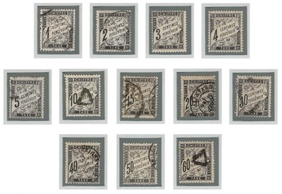 1863 France - Tax stamp series new values up to 60 c. ne. used