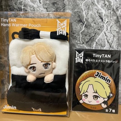 BTS TinyTAN Jimin Hand Warmer Pouch  Sleeping Pose, Extra Can Badge,