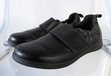 HOTTER ORTHOLITE CUSHION EXTON BLACK LEATHER FLAT SHOES UK 7 41 EXF EXTRA WIDE