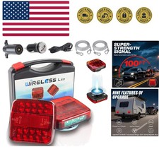Wireless Trailer Lights Magnetic, upgrade Rechargeable Wireless Trailer Tow L...