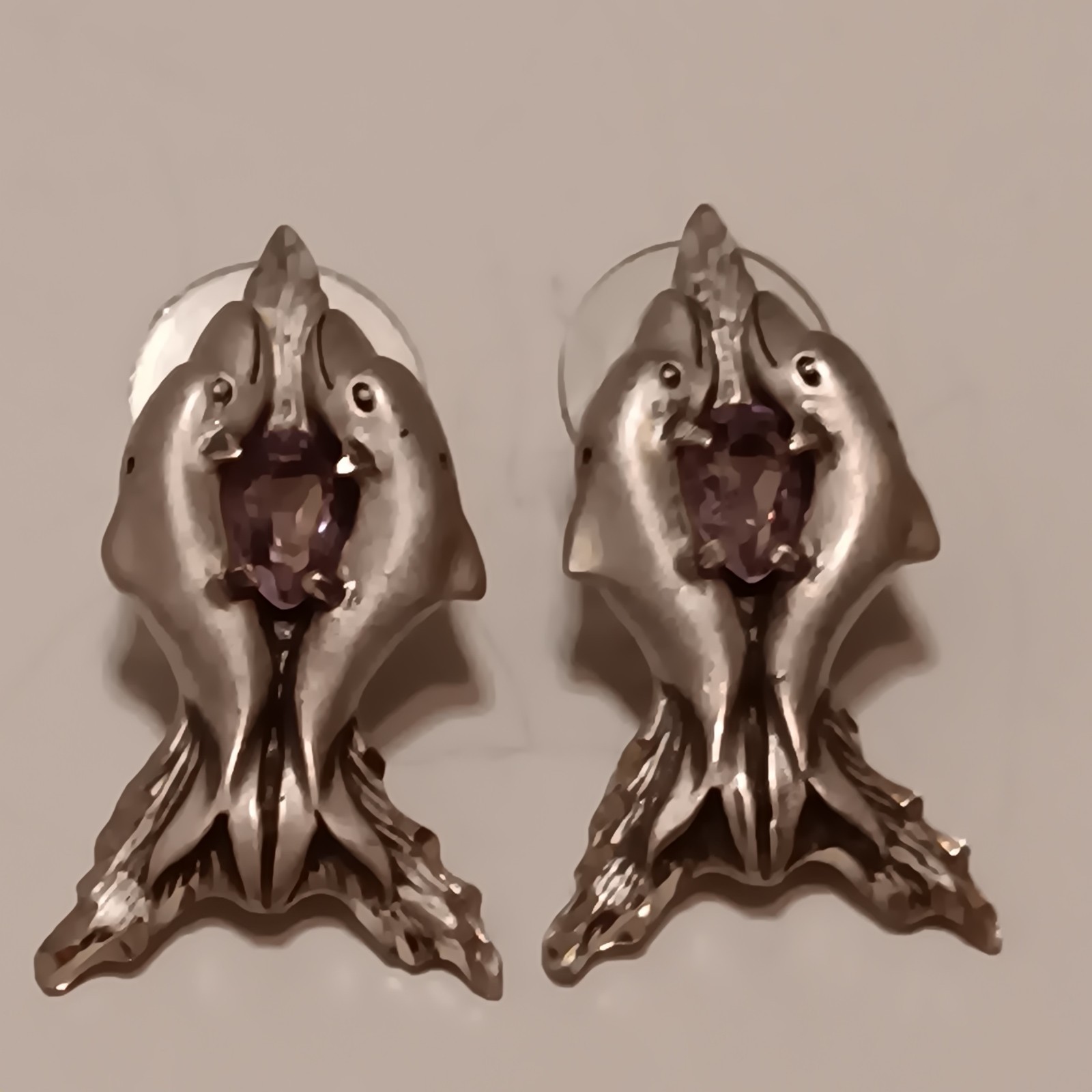 SILVER CLOUD SIGNED sterling silver 925 Dolphin P… - image 1