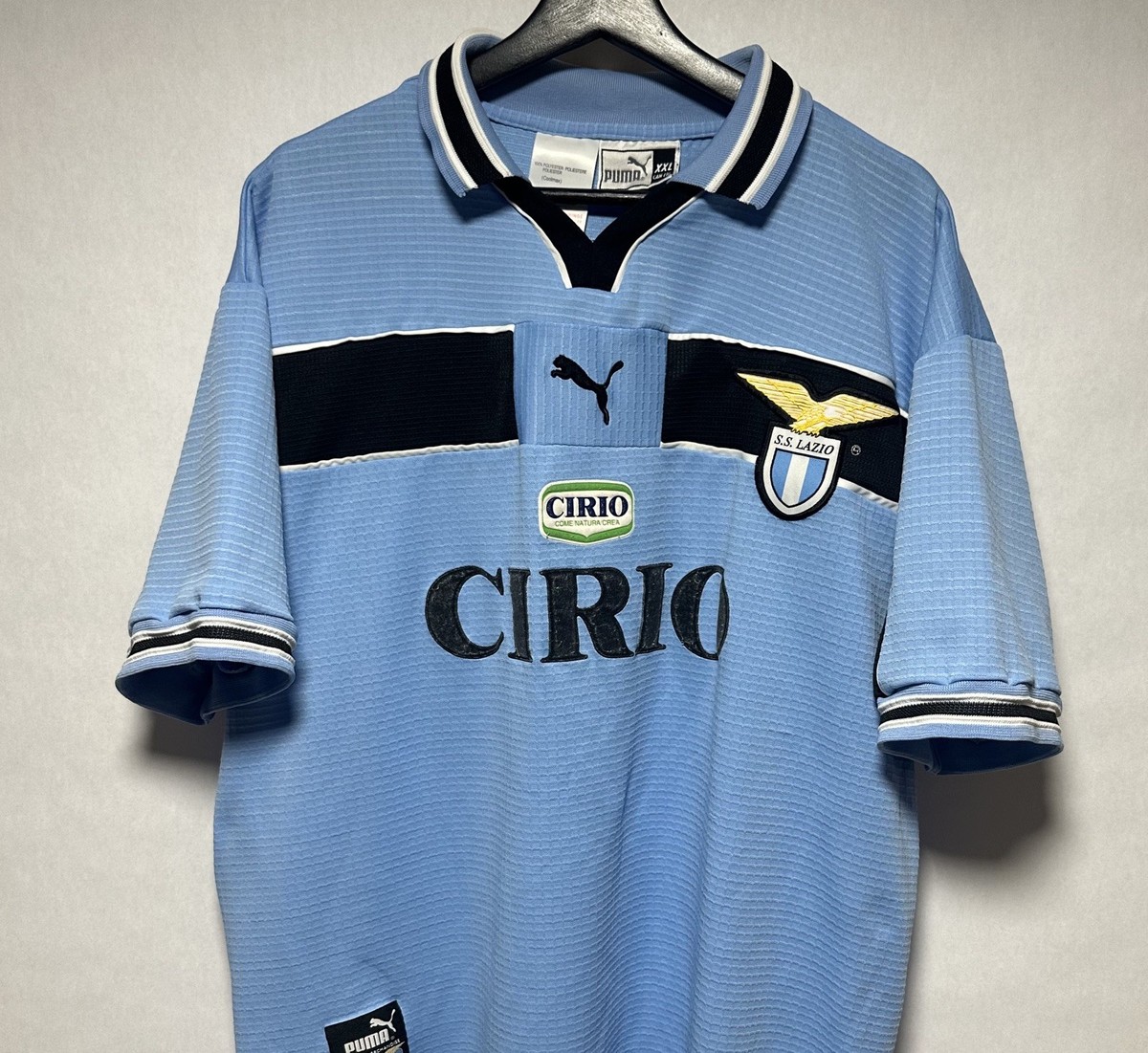 【格安】PUMA SS Lazio サッカーシャツ Mサイズ 水色 CIRIO Vintage 90's Puma Cirio S.S Lazio Soccer/ Football Jersey