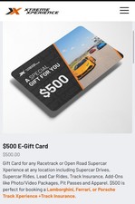 Unused Xtreme Xperience Driving Voucher - $500 Value - Exp 2027