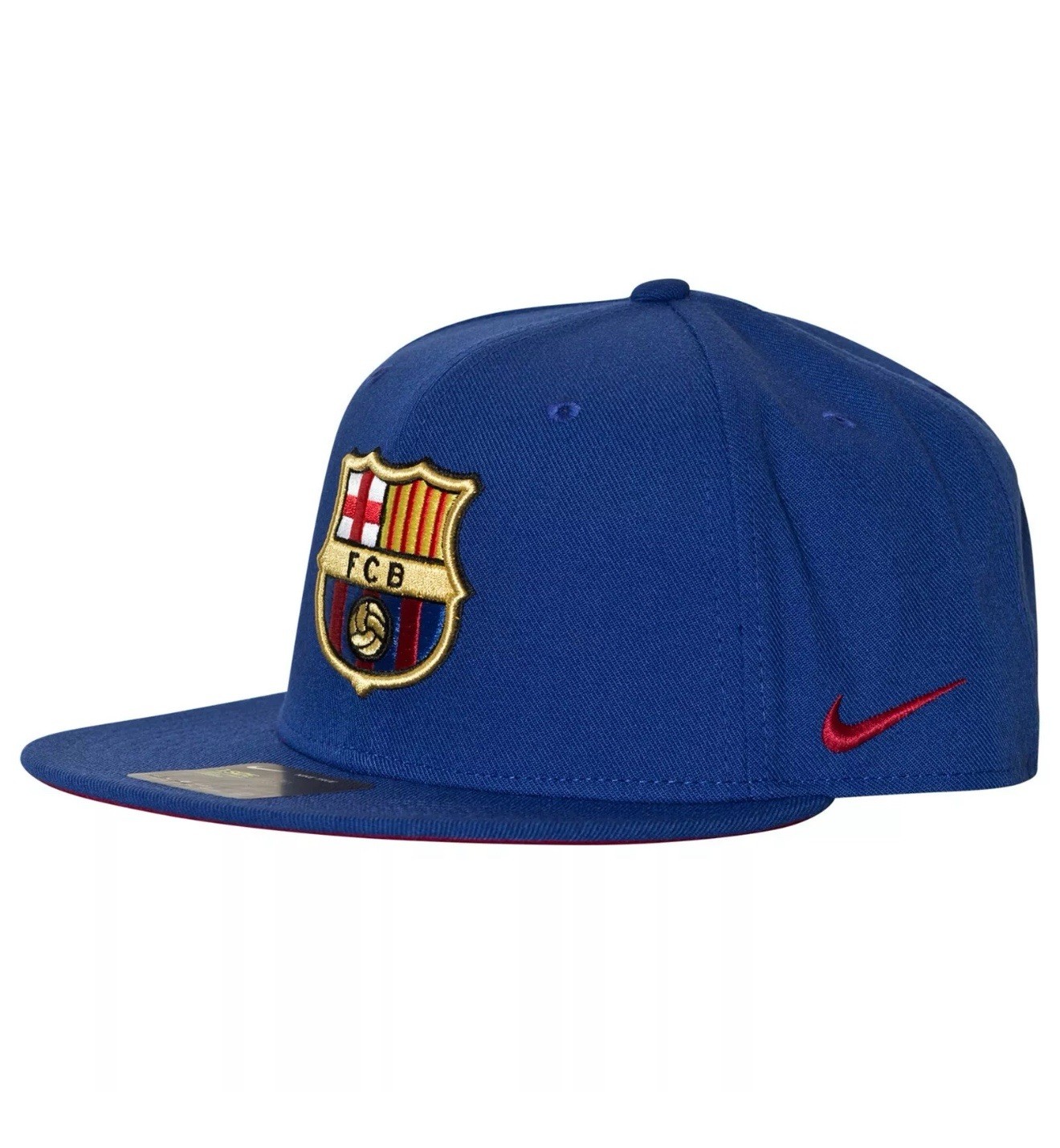 NIKE FC Barcelona Soccer Special Edition Flat Brim Adjustable Hat Cap Navy Rare image 2