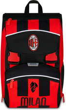 Milan Zaino Doppio Scomparto Estensibile, Rosso E Nero, Squadra Calcio, Maxi Cap