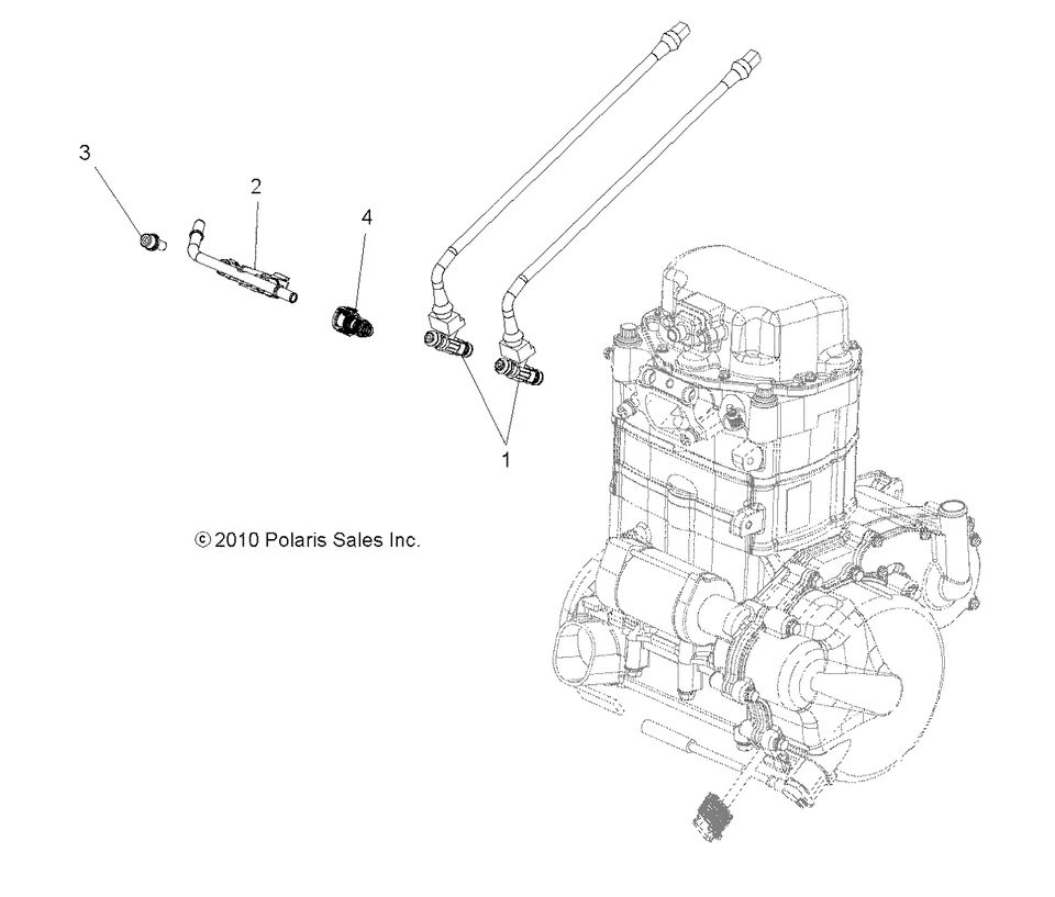 Carril de combustible de doble punto Polaris, ATV, pieza original OEM 2520808, cantidad 1 Foto 2 de 2